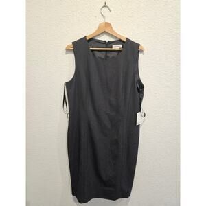 NWT Calvin Klein Black Sleeveless Dress Women's Size 14 Plus Solid retails $139